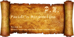 Paxián Mirandolina névjegykártya